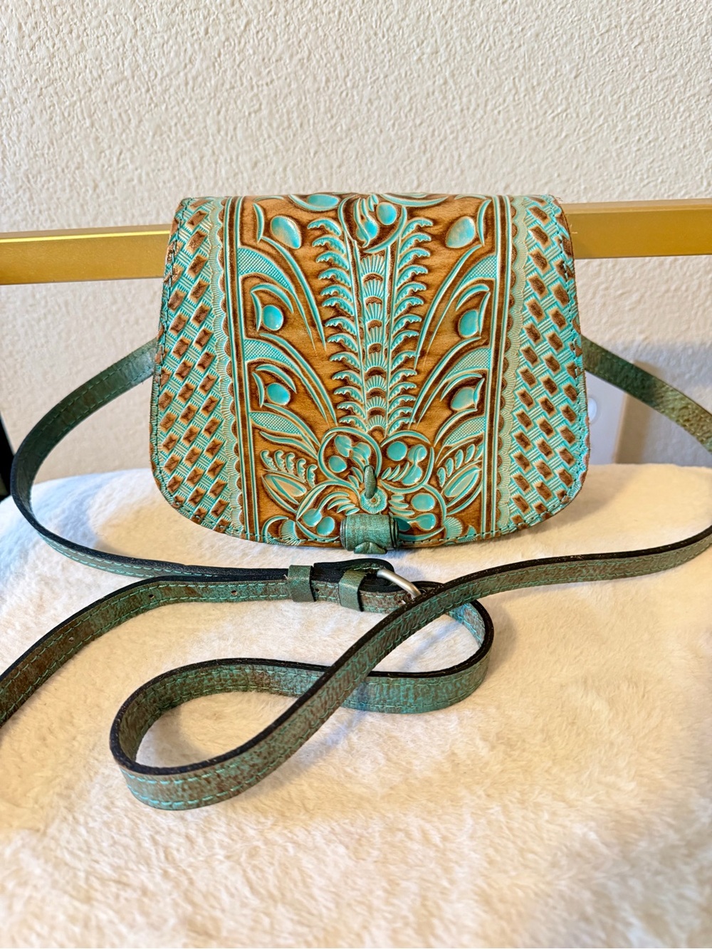 Patricia Nash Finch Tooled Leather Satchel